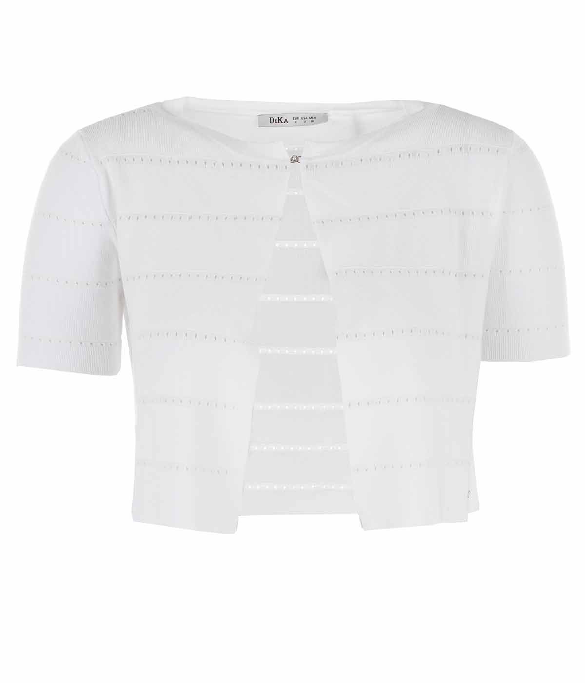 Viscose short-sleeved cardigan bolero type with one button 0